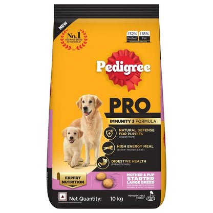 Pedigree PRO Expert Nutrition Lactating/Pregnant Mother & Puppy Starter Small Breed Dry and Chicken Chunks in Gravy Puppy Wet Food Combo
