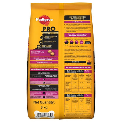 Pedigree PRO Expert Nutrition Lactating/Pregnant Mother & Puppy Starter Small Breed Dry and Chicken Chunks in Gravy Puppy Wet Food Combo
