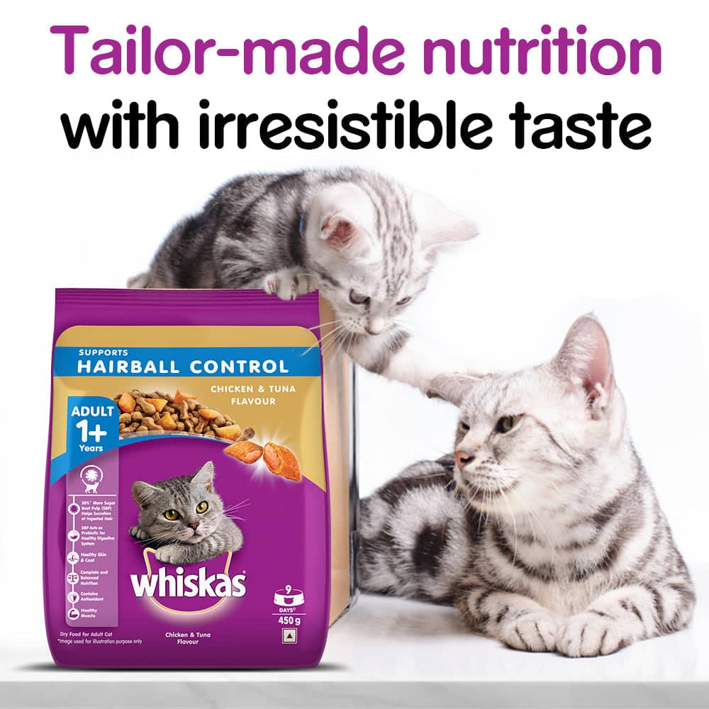 Whiskas Hairball Control Chicken & Tuna Adult (1+ Years) Cat Dry Food
