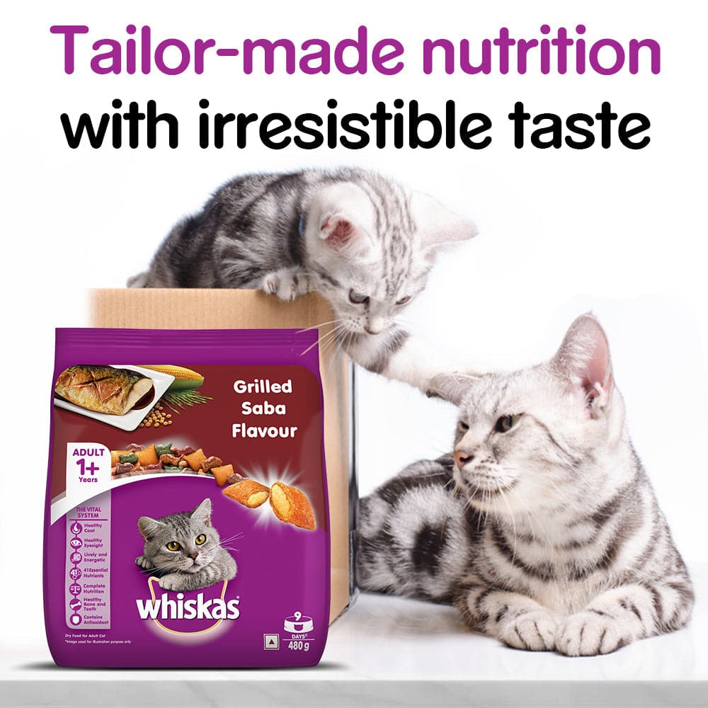Whiskas Grilled Saba Flavour Adult (1+ years) Cat Dry Food