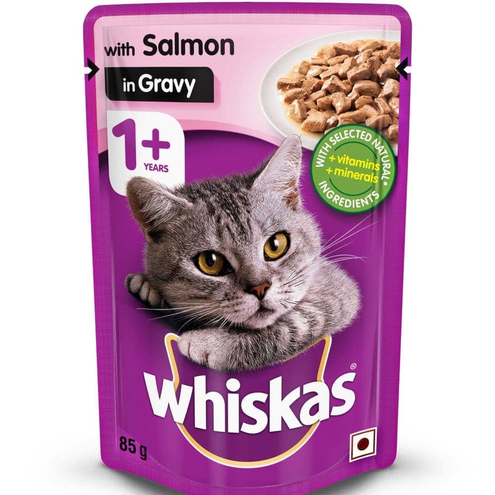 Whiskas Tuna in Jelly Meal and Salmon in Gravy Meal Adult Cat Wet Food Combo