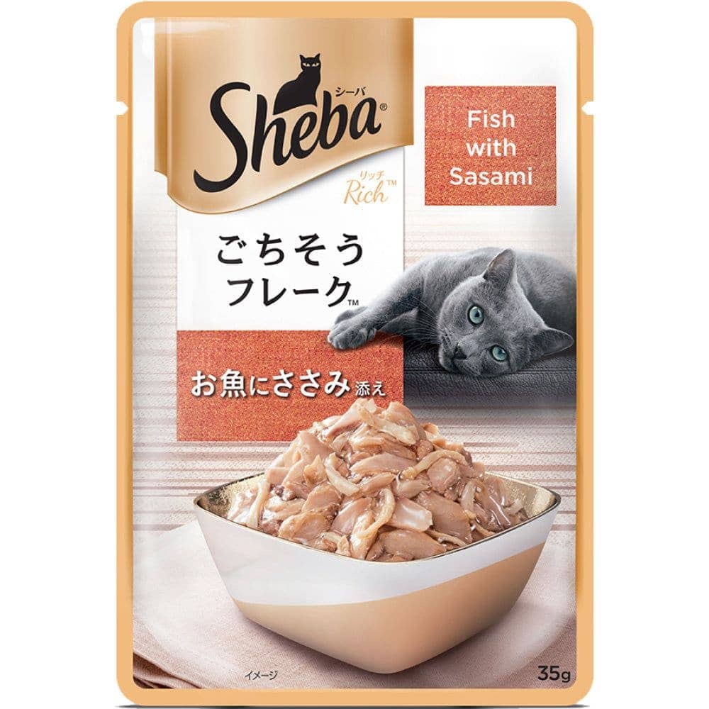 Sheba Fish with Sasami & Fish with Dry Bonito Flake Cat Wet Food Combo (12+12)