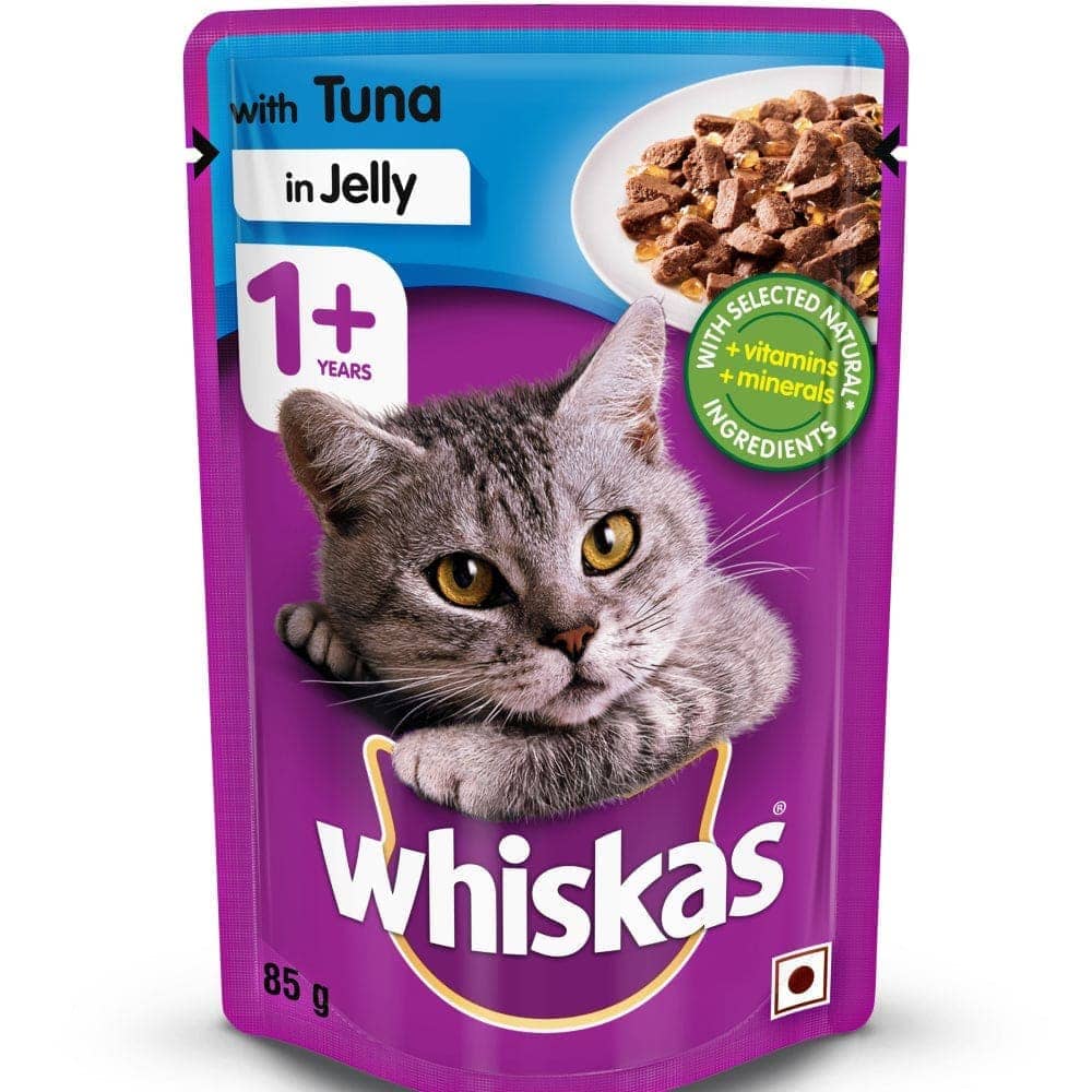 Whiskas Tuna in Jelly Meal and Salmon in Gravy Meal Adult Cat Wet Food Combo
