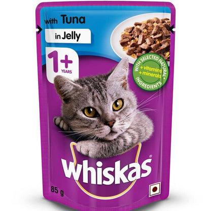 Whiskas Tuna in Jelly Meal and Salmon in Gravy Meal Adult Cat Wet Food Combo