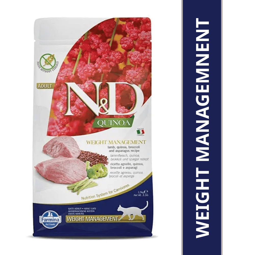 Farmina N&D Quinoa and Lamb Grain Free Weight Management Adult Dry Cat Food