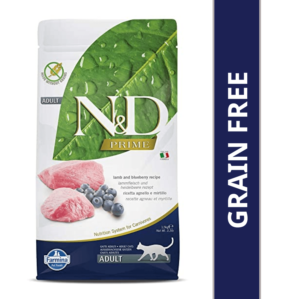 Farmina N&D Prime Lamb & Blueberry Grain Free Adult Dry Cat Food