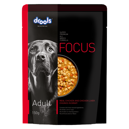 Drools Focus Real Chicken & Chicken Liver Chunks in Gravy Adult Dog Wet Food