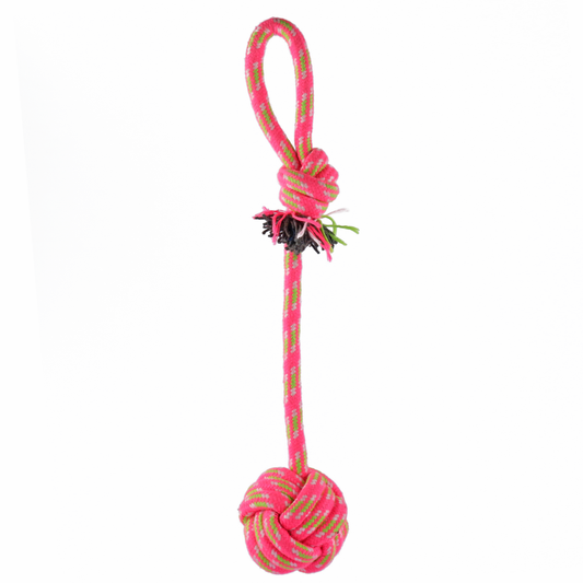 Trixie Playing Rope with Woven in Ball Toy for Dogs (Pink)