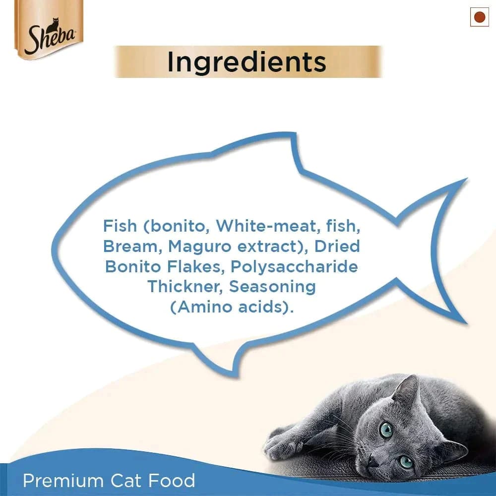 Sheba Skipjack Salmon Fish and Maguro Bream Fish Premium Cat Wet Food Combo (12+12)