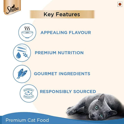 Sheba Skipjack Salmon Fish and Maguro Bream Fish Premium Cat Wet Food Combo (12+12)