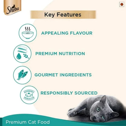 Sheba Maguro Bream Fish and Fish with Dry Bonito Flake Cat Wet Food Combo (24+24)