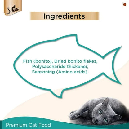 Sheba Fish with Sasami & Fish with Dry Bonito Flake Cat Wet Food Combo (24+24)