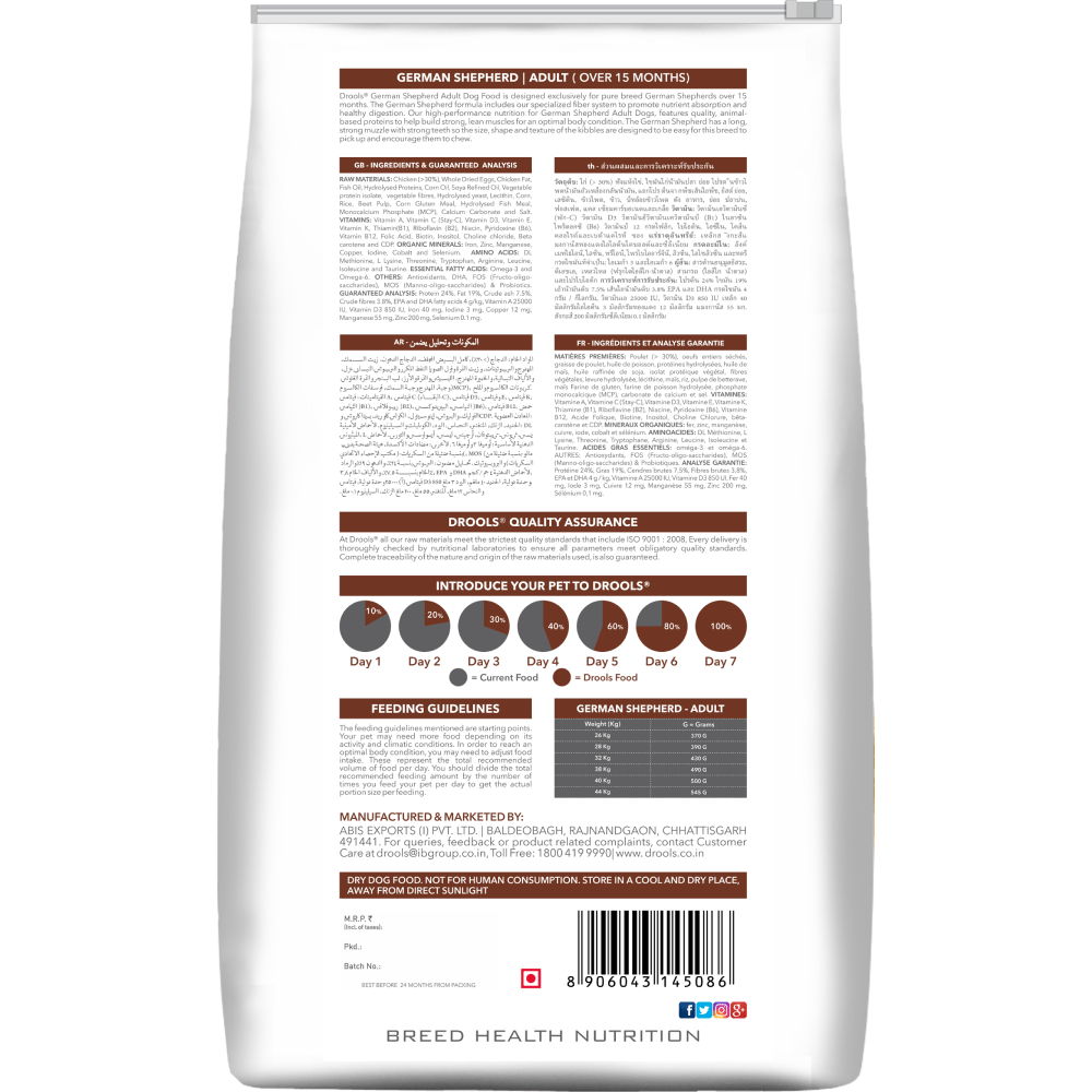 Drools German Shepherd Adult Premium Dog Dry Food