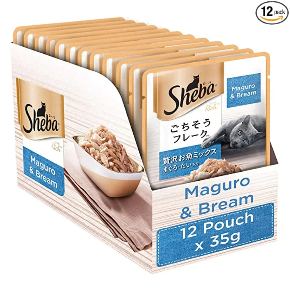 Sheba Skipjack Salmon Fish and Maguro Bream Fish Premium Cat Wet Food Combo (12+12)