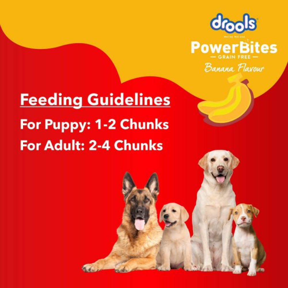 Drools Power Bites Banana Flavour Dog Treats