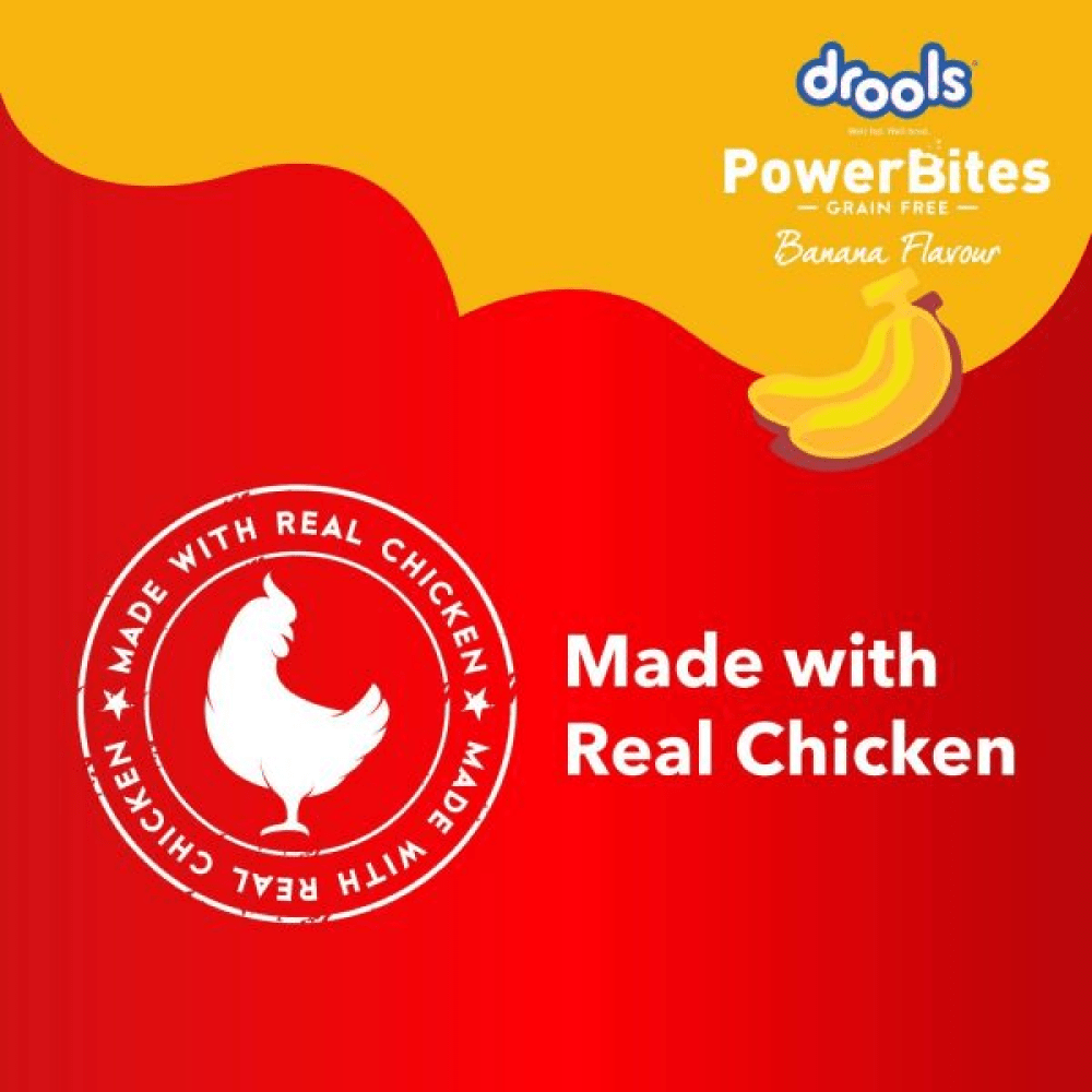 Drools Power Bites Banana Flavour Dog Treats
