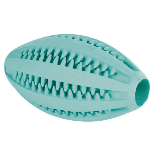 Trixie Denta Mint Flavour Natural Rubber Fun Rugby Ball Toy for Dogs