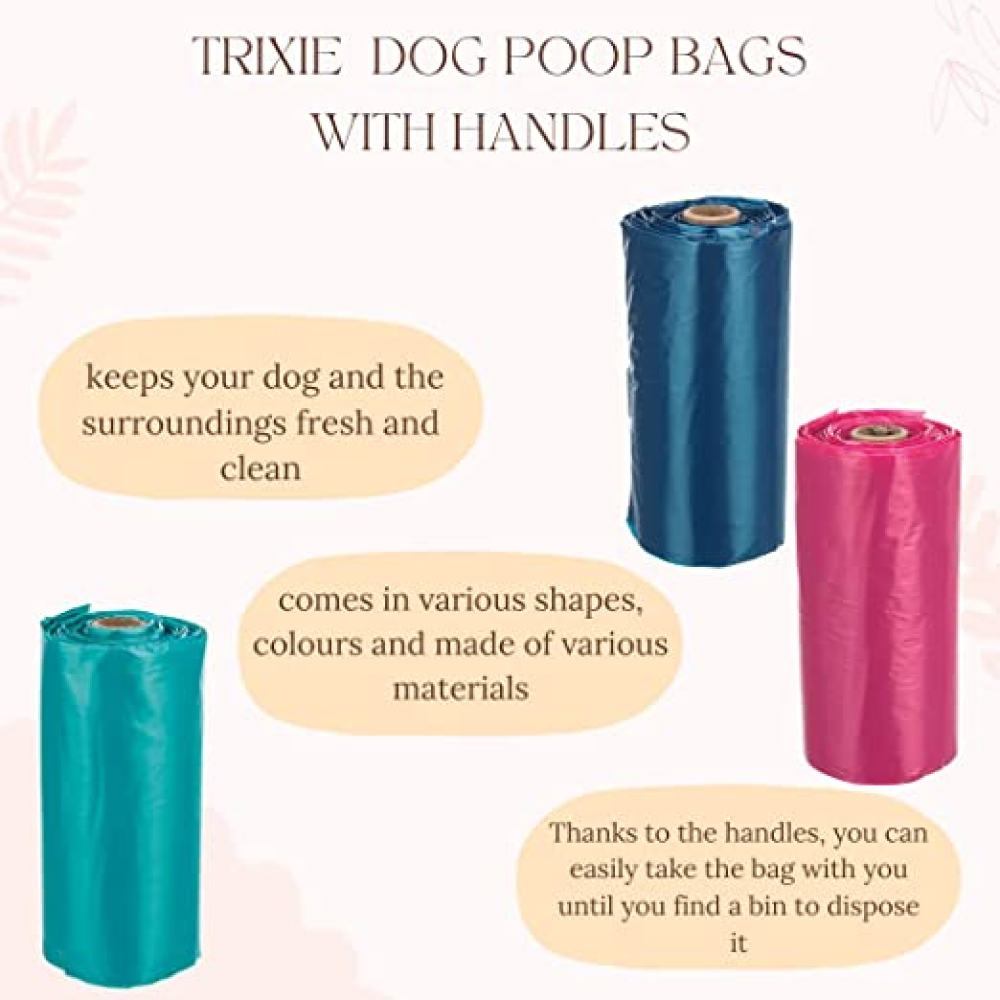 Trixie Poop Bags with Handles for Dogs (3 Rolls Assorted)