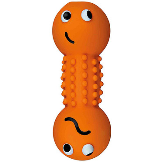 Trixie Smiley Dumbbell with Motifs Latex Toy for Dogs (Orange)