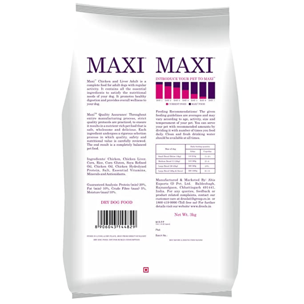 Maxi Adult Chicken and Liver 20Kg