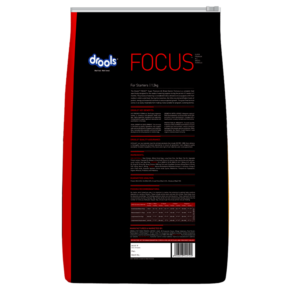 Drools Focus Super Premium Starter Dog Dry Food