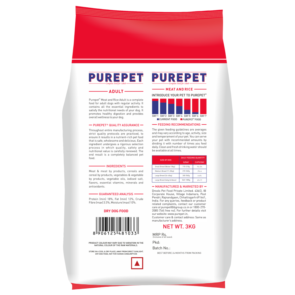 Purepet Meat and Rice Adult Dry Dog Food