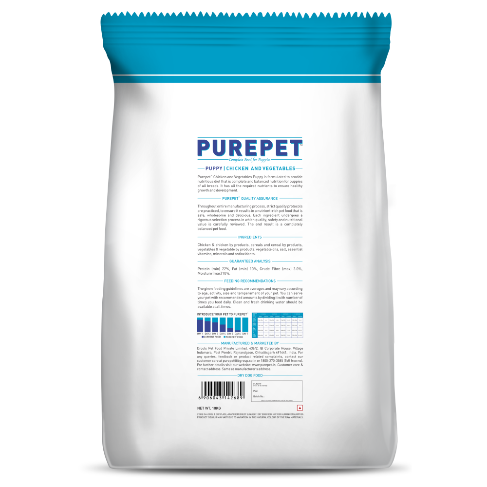 Purepet Chicken & Vegetable Puppy Dry Food
