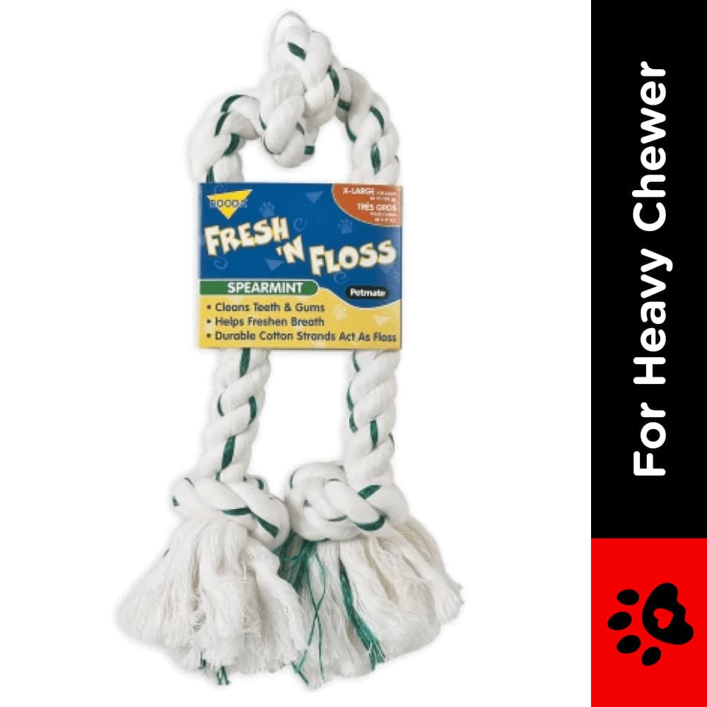 Petmate Booda Fresh N Floss Spearmint 3 Knot Rope Toy for Dogs