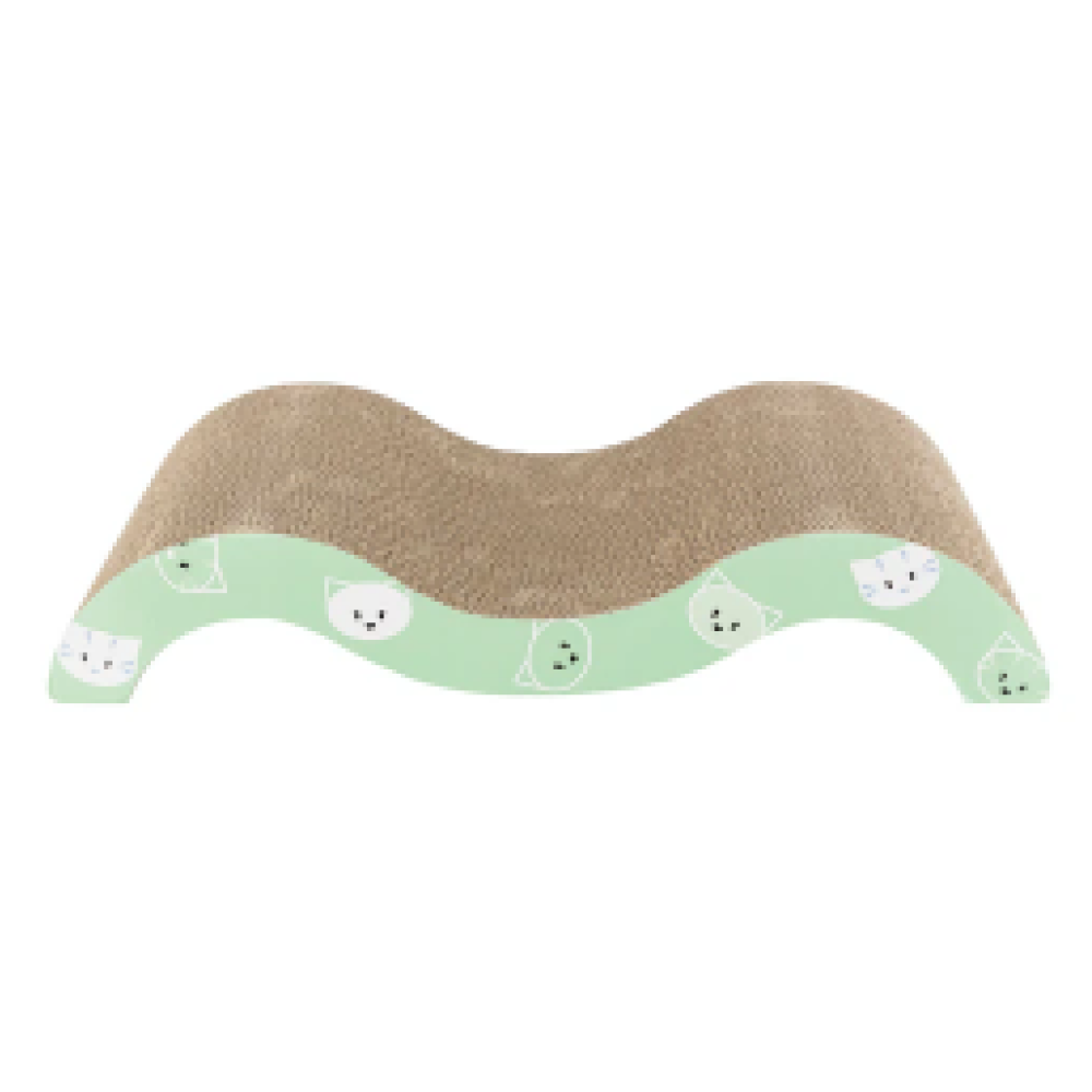 Trixie Mimi Wave Shaped Cardboard Scartch Board for Cats (Green)