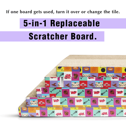 Pawsindia 5 in 1 Replacebale Box Scratcher for Cats