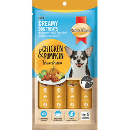 SmartHeart Chicken & Strawberry and Chicken & Pumpkin Creamy Treat for Dogs Combo