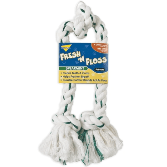 Petmate Booda Fresh N Floss Spearmint 3 Knot Rope Toy for Dogs
