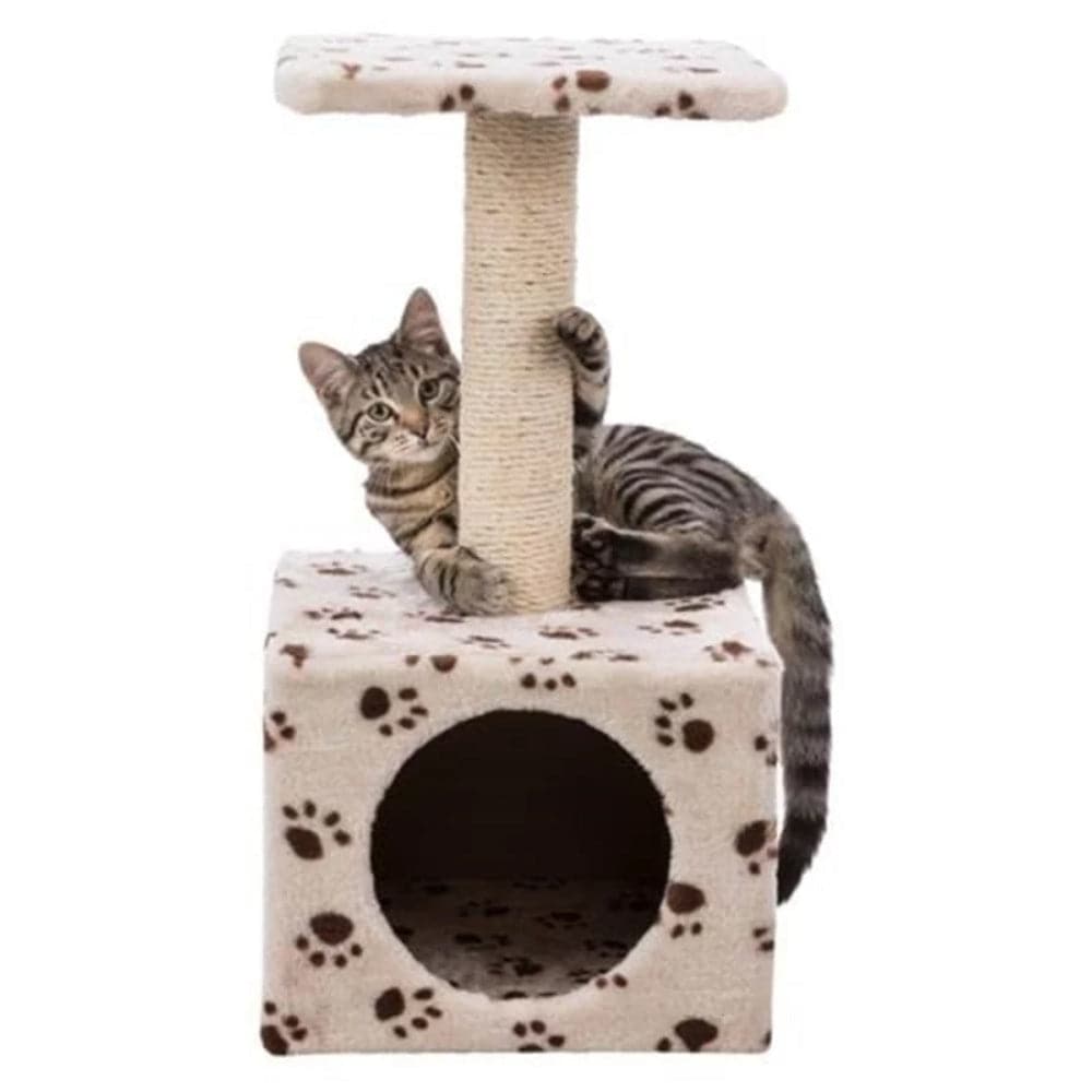 Trixie Junior Zamora Scratching Post with Paw Print Toy for Cats (Beige)