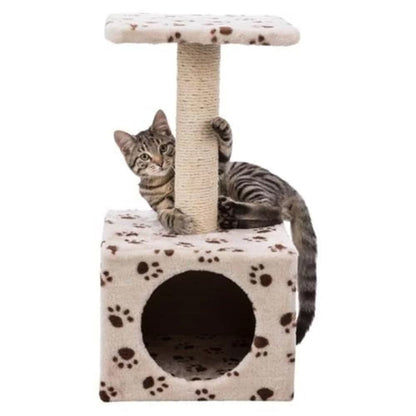 Trixie Junior Zamora Scratching Post with Paw Print Toy for Cats (Beige)