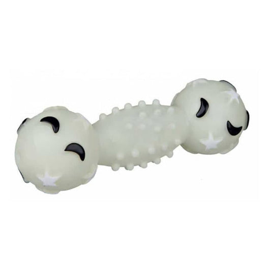Trixie Moonlight Dumbbell Vinyl Toy for Dogs (White)