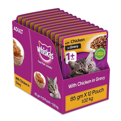 Whiskas Tuna in Jelly Meal and Chicken Gravy Adult Cat Wet Food Combo