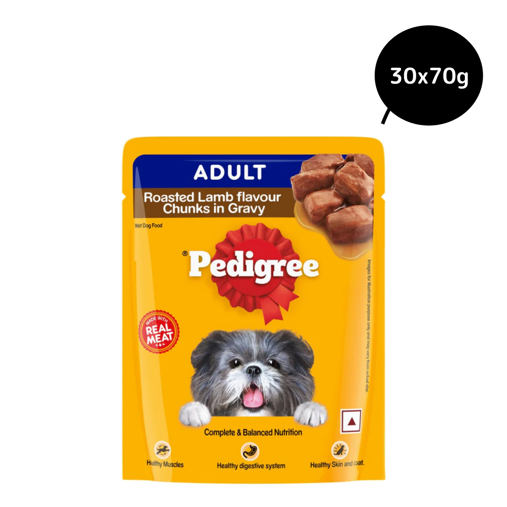 Pedigree Roasted Lamb Flavour Chunks in Gravy Adult Wet Food