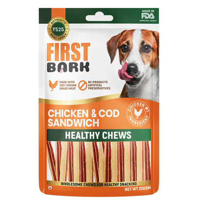 First Bark Chicken & Cod Sandwich Dog Treats
