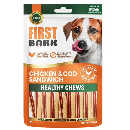 First Bark Chicken & Cod Sandwich Dog Treats