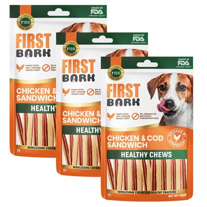 First Bark Chicken & Cod Sandwich Dog Treats