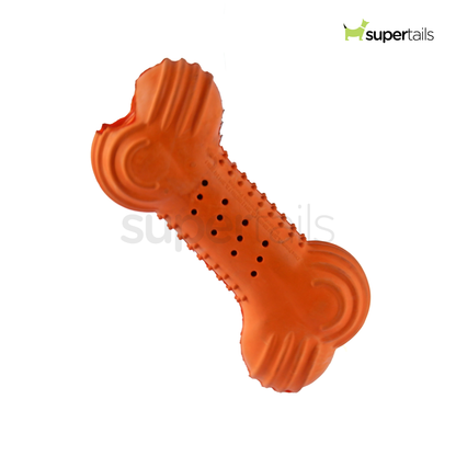 Trixie Natural Rubber Rustling Bone Toy for Dogs (Orange)
