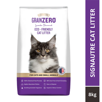 Signature Grain Zero Lavender Scented Cat Litter + Container Free