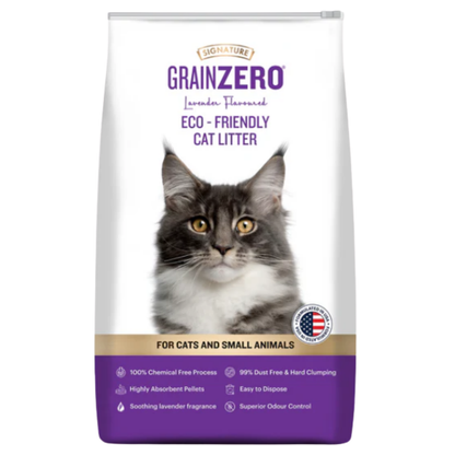 Signature Grain Zero Lavender Scented Cat Litter + Container Free