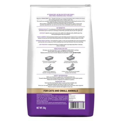 Signature Grain Zero Lavender Scented Cat Litter + Container Free
