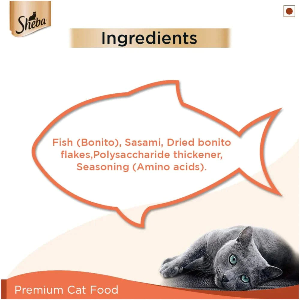 Sheba Fish with Sasami and Skipjack & Salmon Fish Mix Cat Wet Food Combo (24+24)