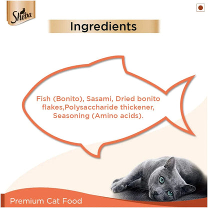 Sheba Fish with Sasami and Skipjack & Salmon Fish Mix Cat Wet Food Combo (24+24)