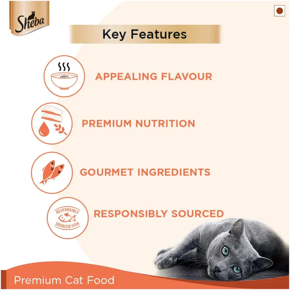 Sheba Fish with Sasami and Skipjack & Salmon Fish Mix Cat Wet Food Combo (24+24)