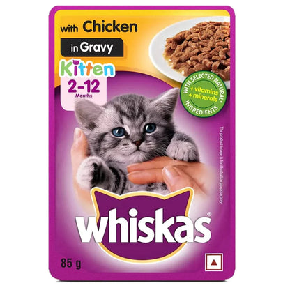 Whiskas Tuna in Jelly and Chicken in Gravy Meal Kitten Wet Food Combo