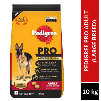 Pedigree PRO Large Adult Dry Food 10 KG + Container Free