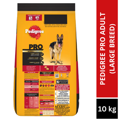 Pedigree PRO Large Adult Dry Food 10 KG + Container Free